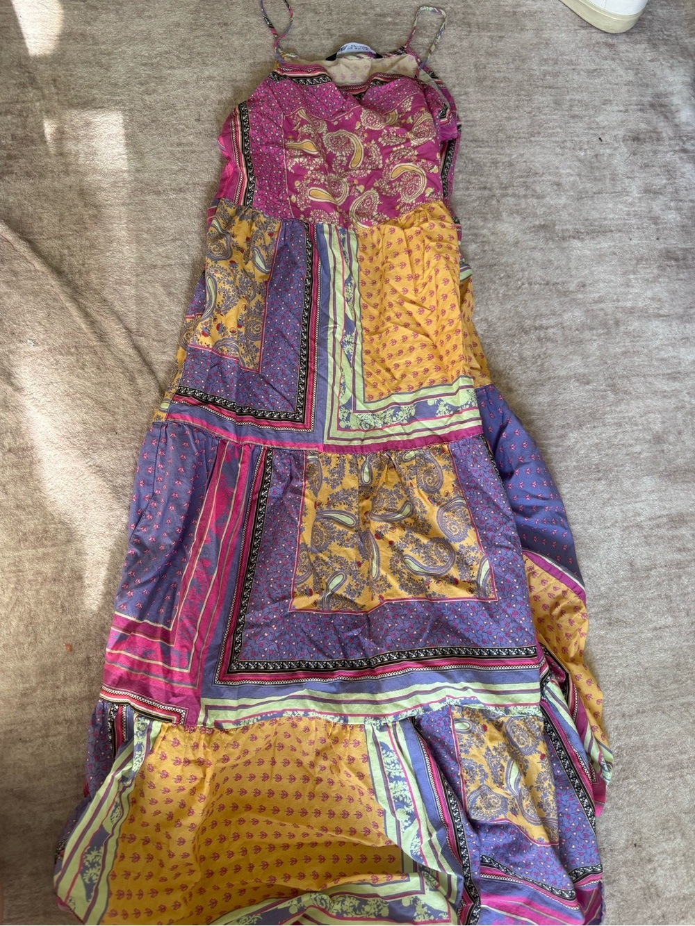 Zara Paisley Patchwork maxi dress size xs